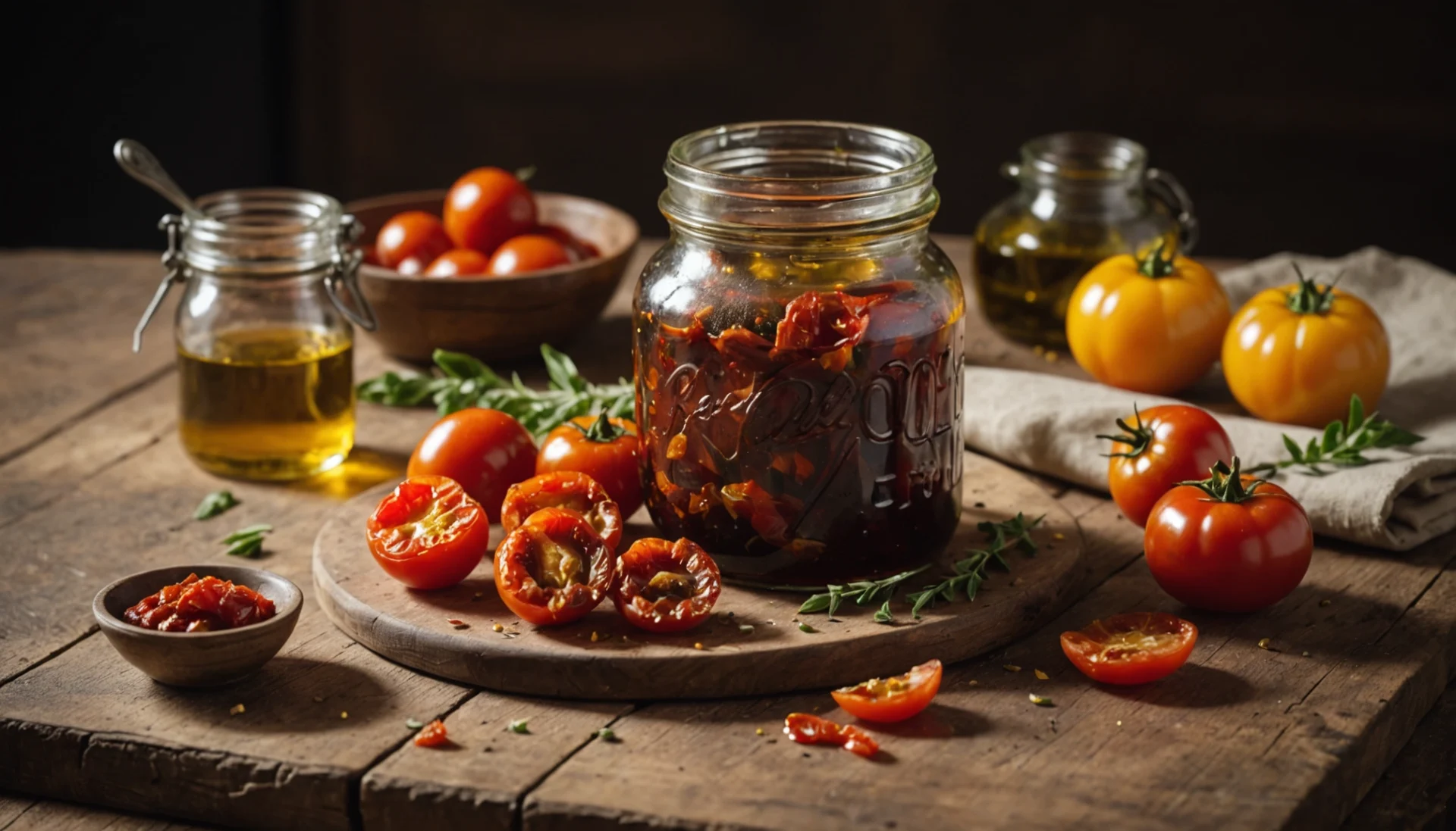 tomates séchées huile