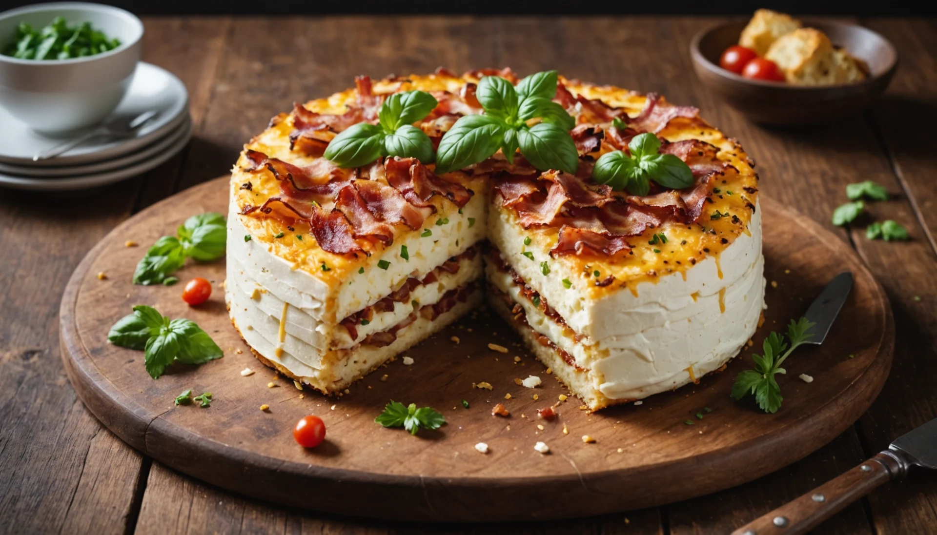cake mozzarella lardons
